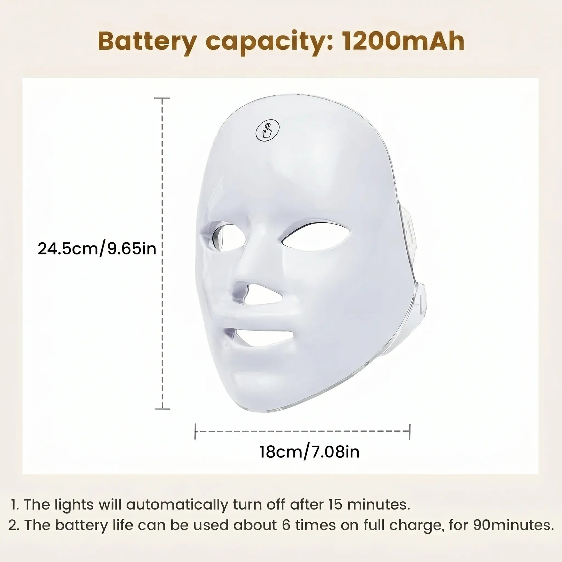 SHMHE Red Light Therapy, 7 Color LED Light Face Mask, Photon Skin Rejuvenation For Daily Care, Cordless, Rechargeable, Ideal Gift For Women, Summer Gift Skincare Facial